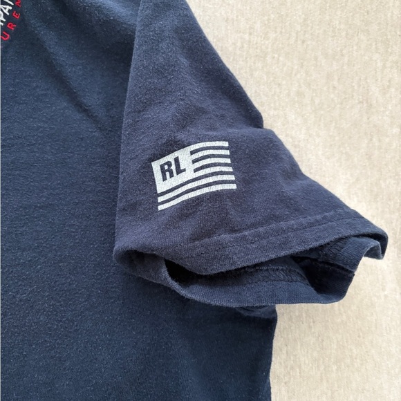 Vintage Polo Jeans Co Ralph Lauren Navy and Gray Short Sleeve Tee - Picture 3 of 4